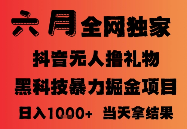 25年6月抖音无人直播最新暴力撸音浪掘金，小白可做，可批量矩阵放大，长期稳定日入1k+【揭秘】-独家科技资源网