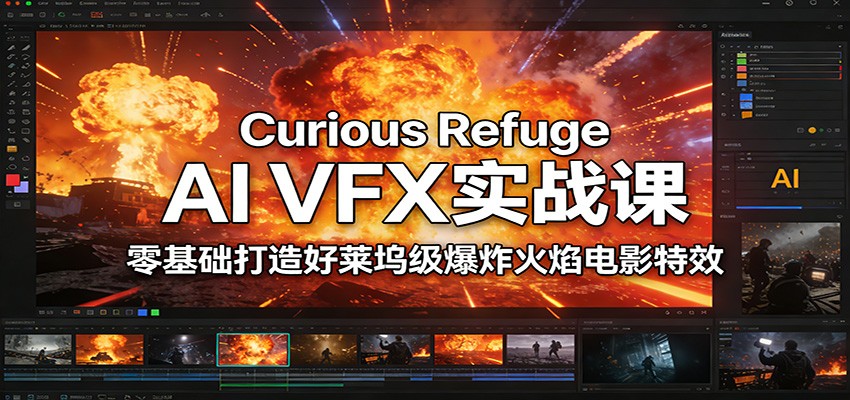 Curious Refuge AI VFX实战课，零基础打造好莱坞级爆炸火焰电影特效-独家科技资源网