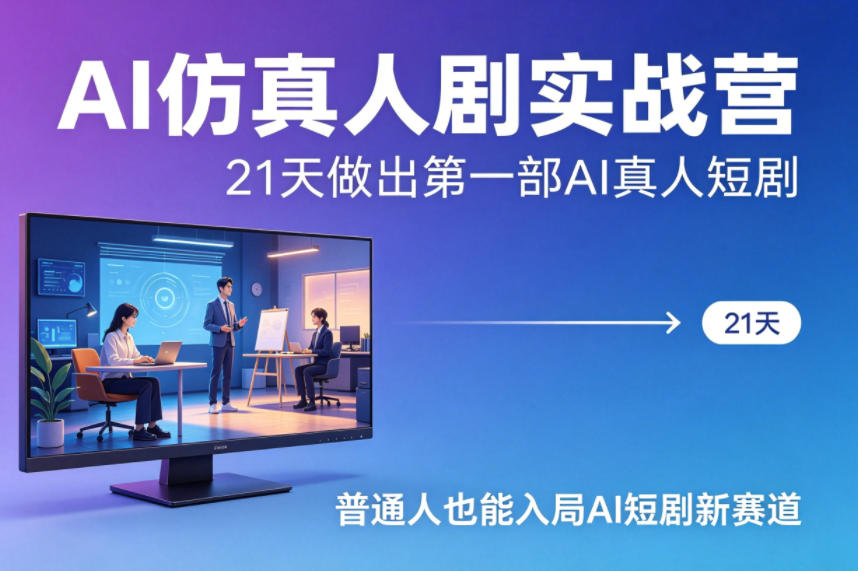 AI仿真人剧实战营，21天做出第一部AI真人短剧，普通人也能入局AI短剧新赛道(更新)-独家科技资源网