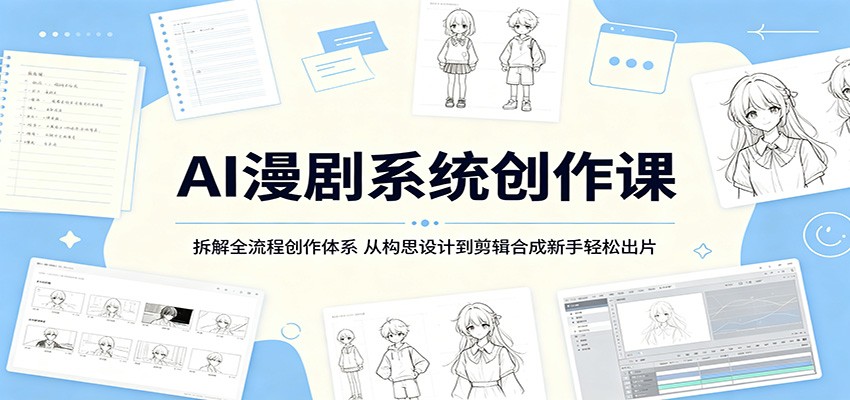 AI漫剧系统创作课:拆解全流程创作体系,从构思设计到剪辑合成新手轻松出片-独家科技资源网