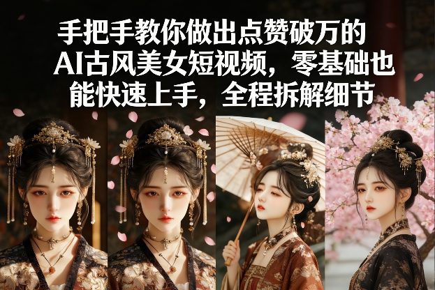 手把手教你做出点赞破万的AI古风美女短视频，零基础也能快速上手，全程拆解细节-独家科技资源网