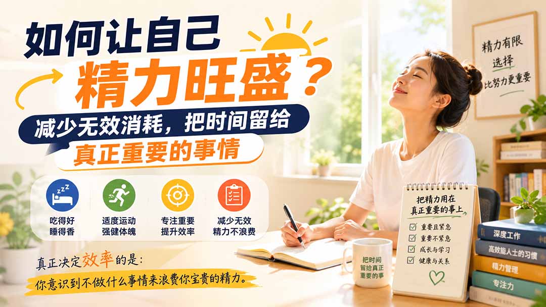 付费文章:如何让自己精力旺盛?减少无效消耗,把时间留给真正重要的事情-独家科技资源网
