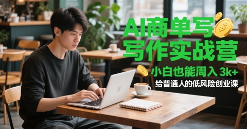 AI商单写作实战营，小白也能周入3k+，给普通人的低风险创业课-独家科技资源网