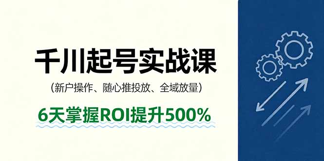 抖音千川起号实战课，新户操作,随心推投放,全域放量，6天掌握ROI提升500%-独家科技资源网