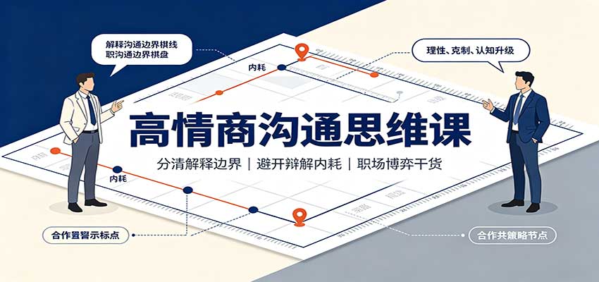 高情商沟通思维课：分清解释边界，避开辩解内耗，职场博弈干货-独家科技资源网