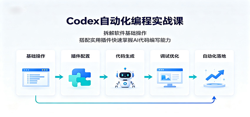 Codex自动化编程实战课:拆解软件基础操作,搭配实用插件快速掌握AI代码编写能力-独家科技资源网