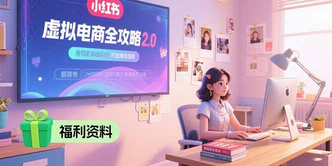 虚拟电商全攻略2.0，开店选品实操流程，账号定位、货源发布、笔记发布技巧-独家科技资源网