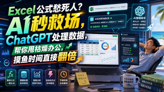 Excel公式愁死人?AI秒救场,ChatGPT处理数据,帮你甩枯燥办公,摸鱼时间直接翻倍【原创双语字幕】-独家科技资源网
