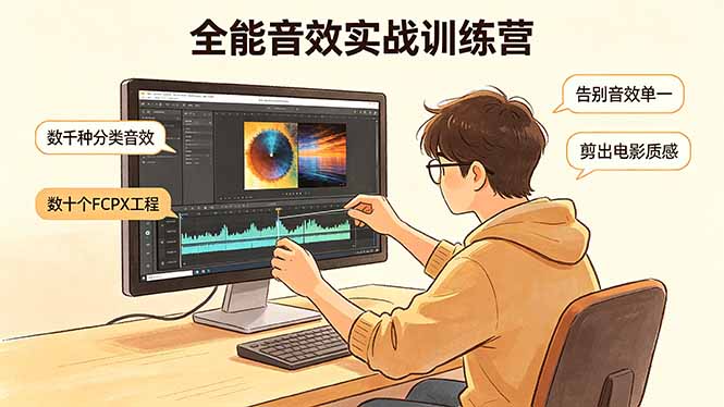 全能音效实战训练营：数千种分类音效+数十个FCPX工程，告别音效单一，剪出电影质感-独家科技资源网