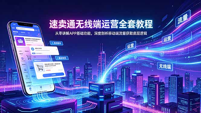 速卖通无线端运营全套教程，从零讲解APP基础功能，深度剖析移动端流量获取底层逻辑-独家科技资源网