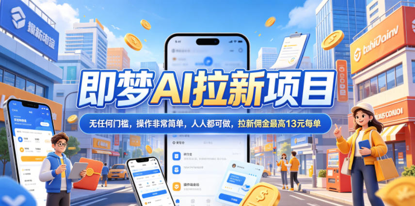 2026年即梦AI拉新项目最新玩法，无任何门槛，操作非常简单，人人都可做，拉新佣金最高13米每单(更新6月30日)-独家科技资源网
