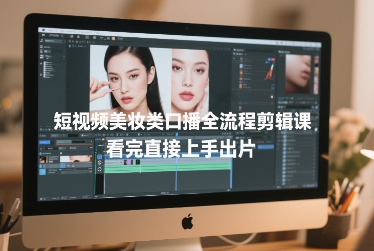 短视频美妆类口播全流程剪辑课，看完直接上手出片-独家科技资源网
