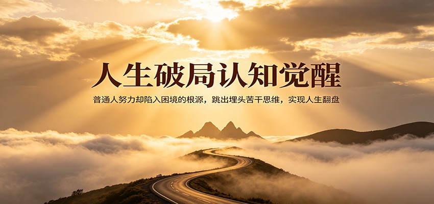 人生破局认知觉醒，普通人努力却陷入困境的根源，跳出埋头苦干思维，实现人生翻盘-独家科技资源网
