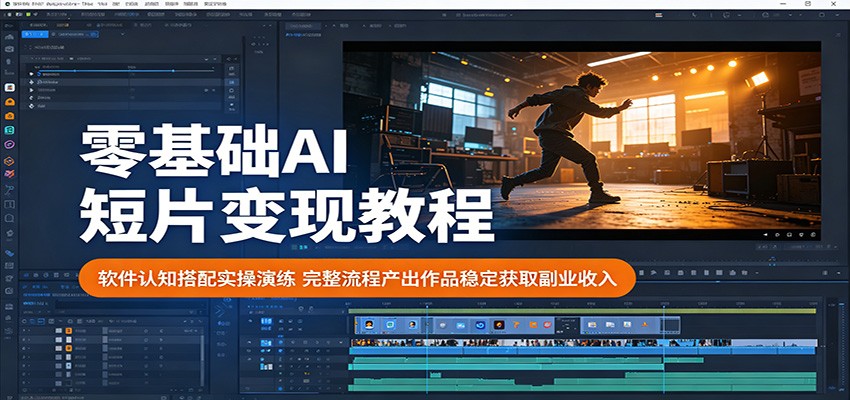 零基础AI短片变现教程:软件认知搭配实操演练,完整流程产出作品稳定获取副业收入-独家科技资源网