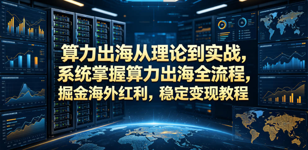 算力出海从理论到实战,系统掌握算力出海全流程,掘金海外红利,稳定变现教程-独家科技资源网