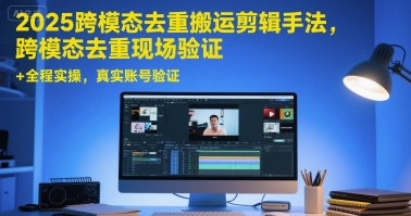 2025跨模态去重搬运剪辑手法，跨模态去重现场验证 +全程实操，真实账号验证-独家科技资源网