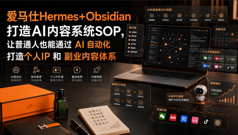 爱马仕Hermes+Obsidian打造AI内容系统SOP,让普通人也能通过 AI 自动化打造个人IP 和 副业内容体系-独家科技资源网