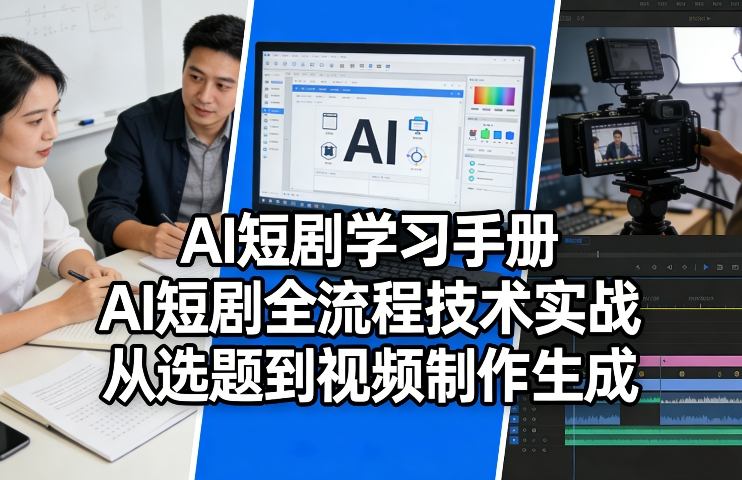 AI短剧学习手册，AI短剧全流程技术实战，从选题到视频制作生成-独家科技资源网