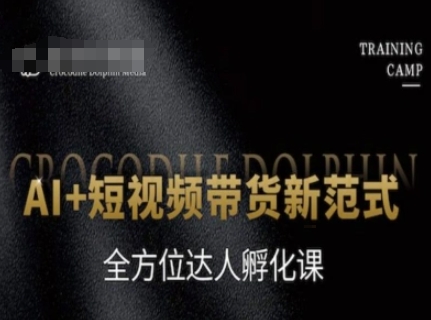 AI+短视频带货新范式，全方位达人孵化课-独家科技资源网