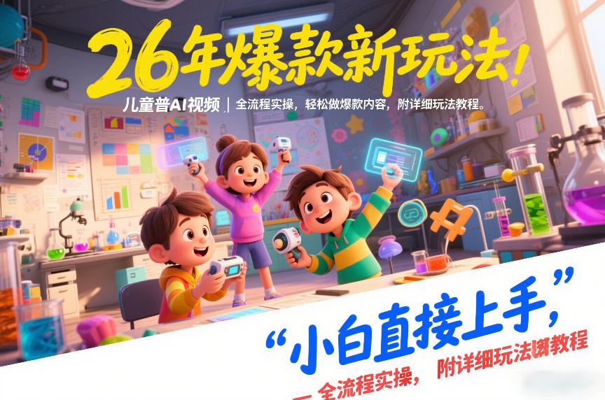 26年爆款新玩法，儿童科普AI视频，全流程实操，轻松做爆款内容，小白直接上手，附详细玩法教程-独家科技资源网