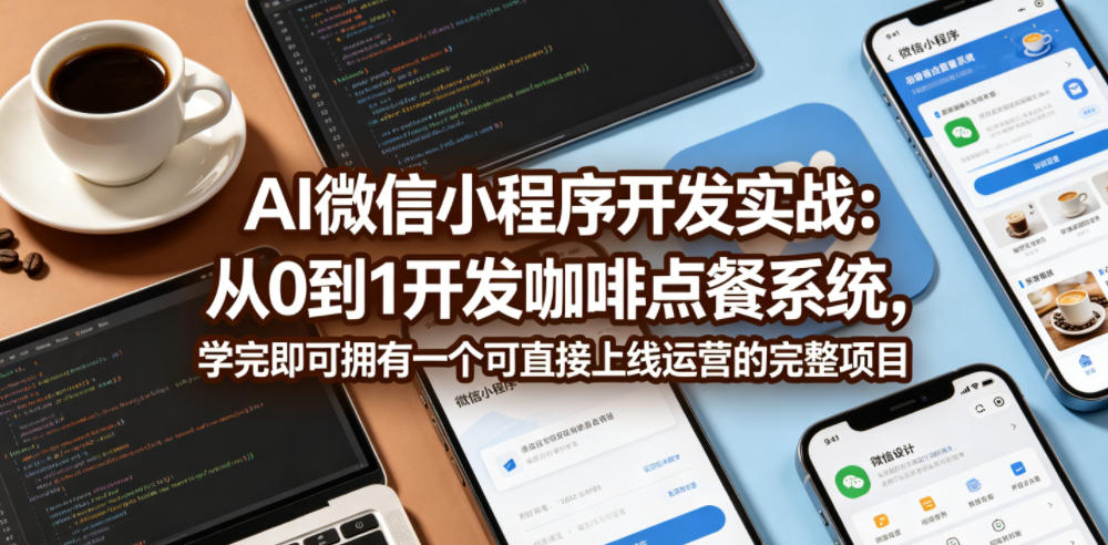 AI微信小程序开发实战:从0到1开发咖啡点餐系统,学完即可拥有一个可直接上线运营的完整项目-独家科技资源网