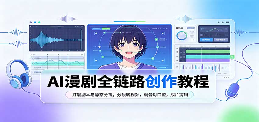 AI漫剧全链路创作教程：打磨剧本与静态分镜，分镜转视频，调音对口型，成片剪辑-独家科技资源网