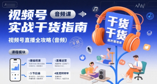 视频号实战干货指南，视频号直播全攻略(音频)-独家科技资源网
