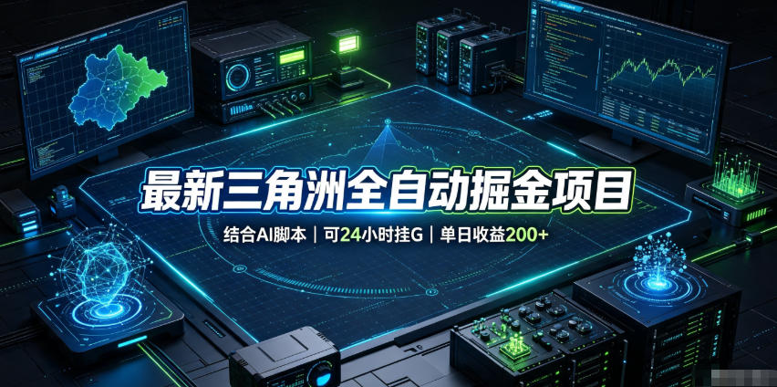 最新三角洲全自动掘金项目，结合AI脚本，可24小时挂G，单日收益200+【揭秘】-独家科技资源网