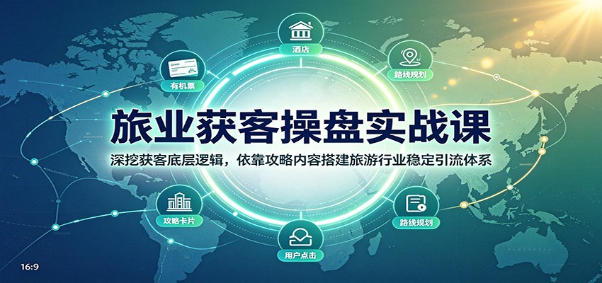 旅业获客操盘实战课:深挖获客底层逻辑,依靠攻略内容搭建旅游行业稳定引流体系-独家科技资源网
