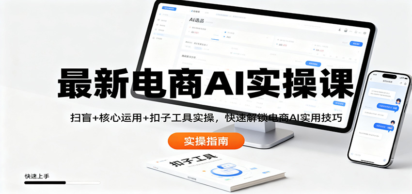 最新电商AI实操课:扫盲+核心运用+扣子工具实操,快速解锁电商AI实用技巧-独家科技资源网