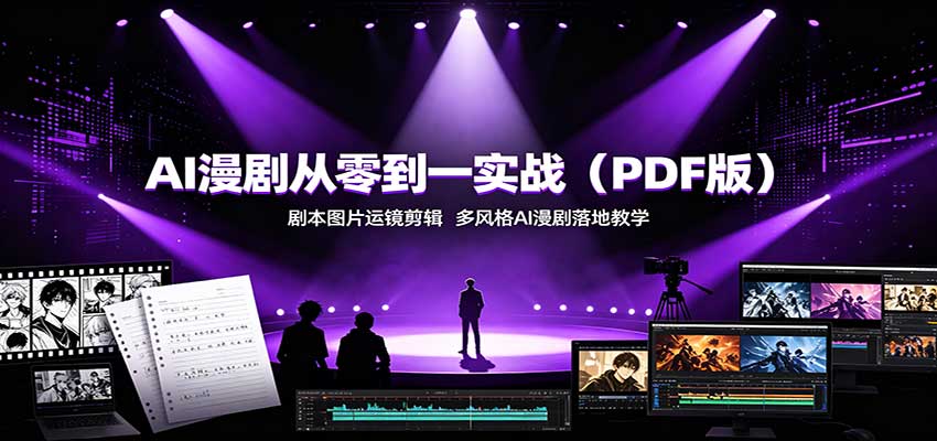 AI漫剧从零到一实战(PDF版)：剧本图片运镜剪辑，多风格AI漫剧落地教学-独家科技资源网