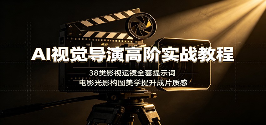AI视觉导演高阶实战教程:38类影视运镜全套提示词,电影光影构图美学提升成片质感-独家科技资源网
