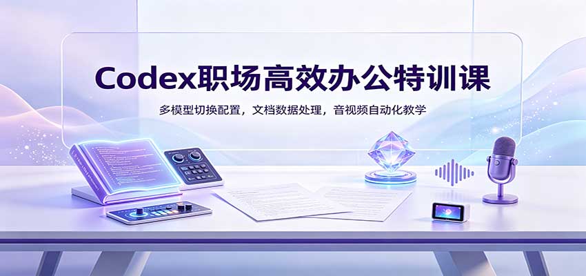 Codex职场高效办公特训课：多模型切换配置，文档数据处理，音视频自动化教学-独家科技资源网