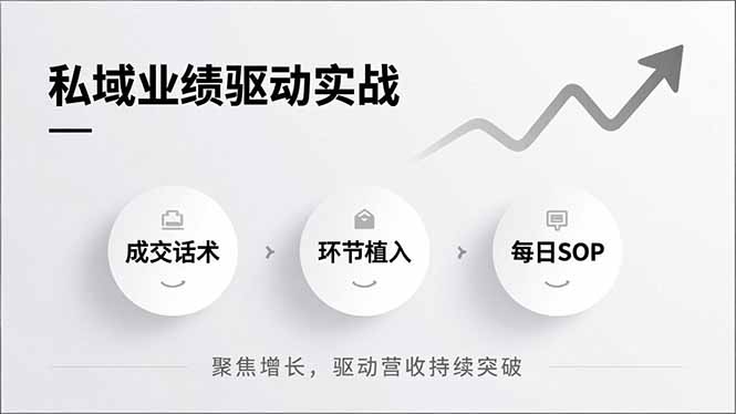 私域业绩驱动实战，成交话术、环节植入、每日SOP，聚焦增长，驱动营收持续突破-独家科技资源网