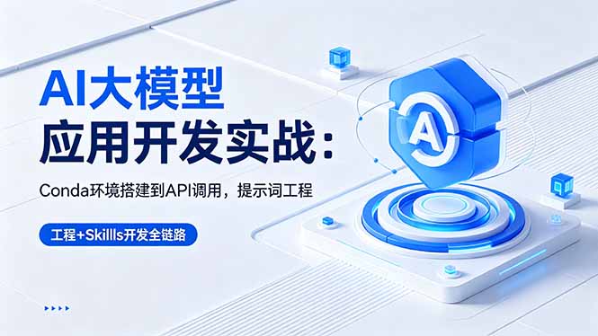 AI 大模型应用开发实战:Conda环境搭建到API调用,提示词工程+Skills开发全链路-独家科技资源网