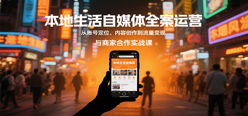 本地生活自媒体全案运营，从账号定位、内容创作到流量变现与商家合作实战课-独家科技资源网