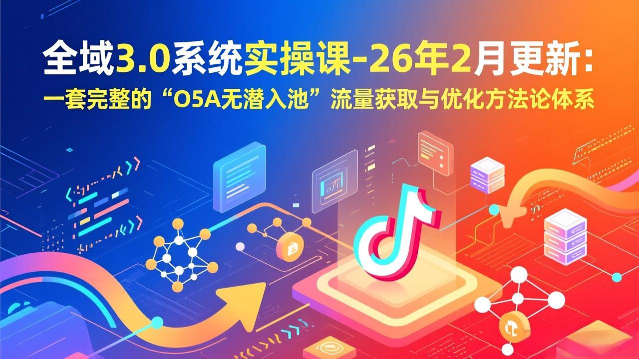 全域3.0系统实操课-26年2月更新：一套完整的“O5A无潜入池”流量获取与优化方法论体系-独家科技资源网