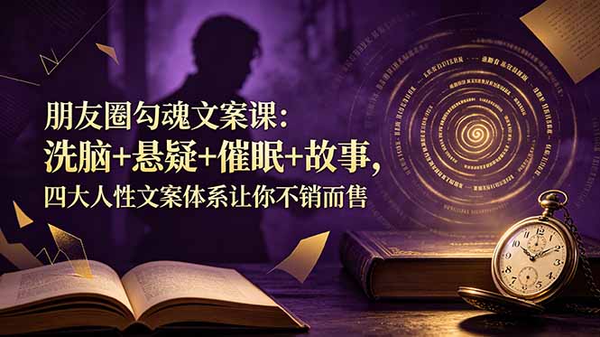 朋友圈勾魂文案课：洗脑+悬疑+催眠+故事，四大人性文案体系让你不销而售-独家科技资源网