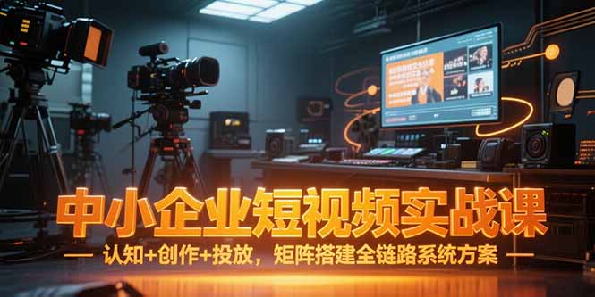中小企业短视频实战课，认知+创作+投放，矩阵搭建全链路系统方案-独家科技资源网