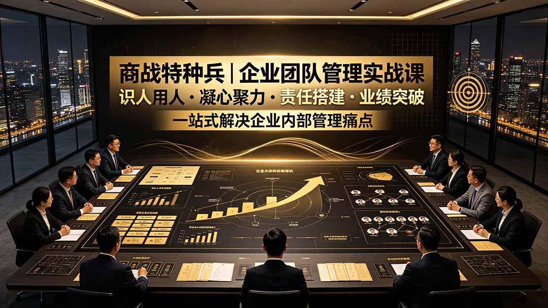 商战特种兵|企业团队管理实战课:识人用人|凝心聚力|责任搭建|业绩突破,一站式解决企业内部管理痛点-独家科技资源网