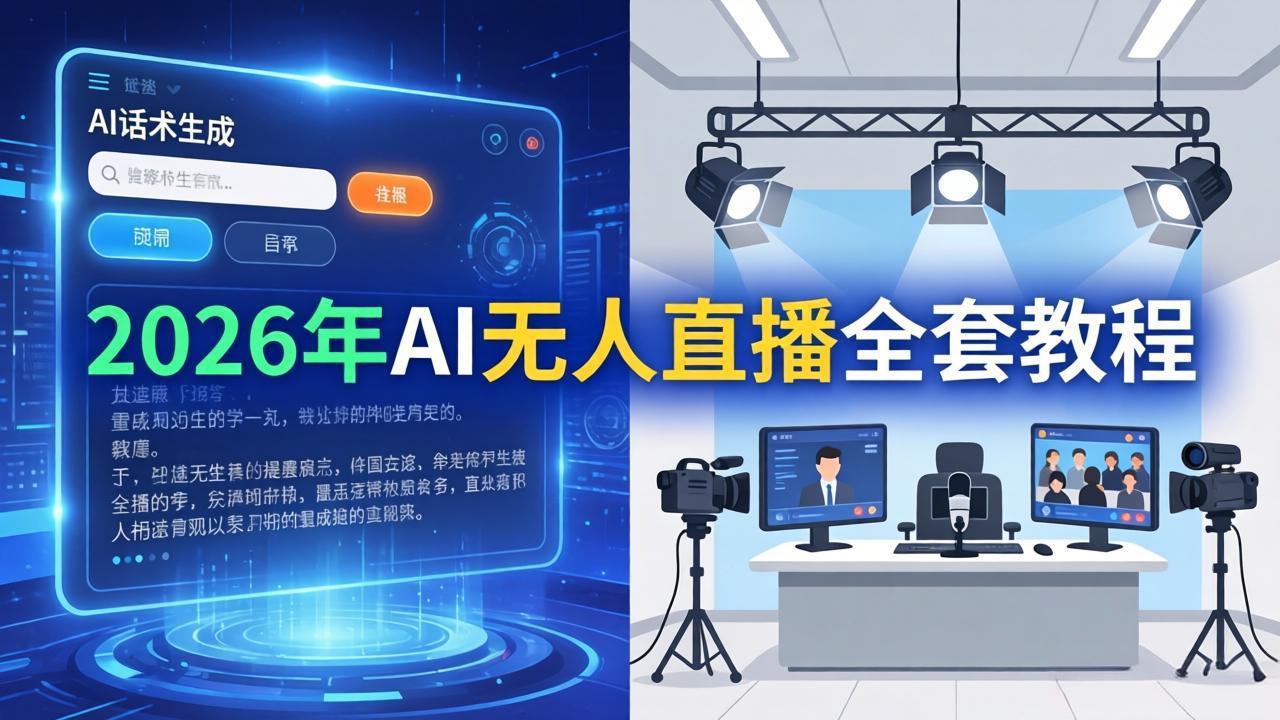 2026年AI无人直播全套教程:OBS安装+软件配置+直播间搭建+话术生成+一键开播实操-独家科技资源网