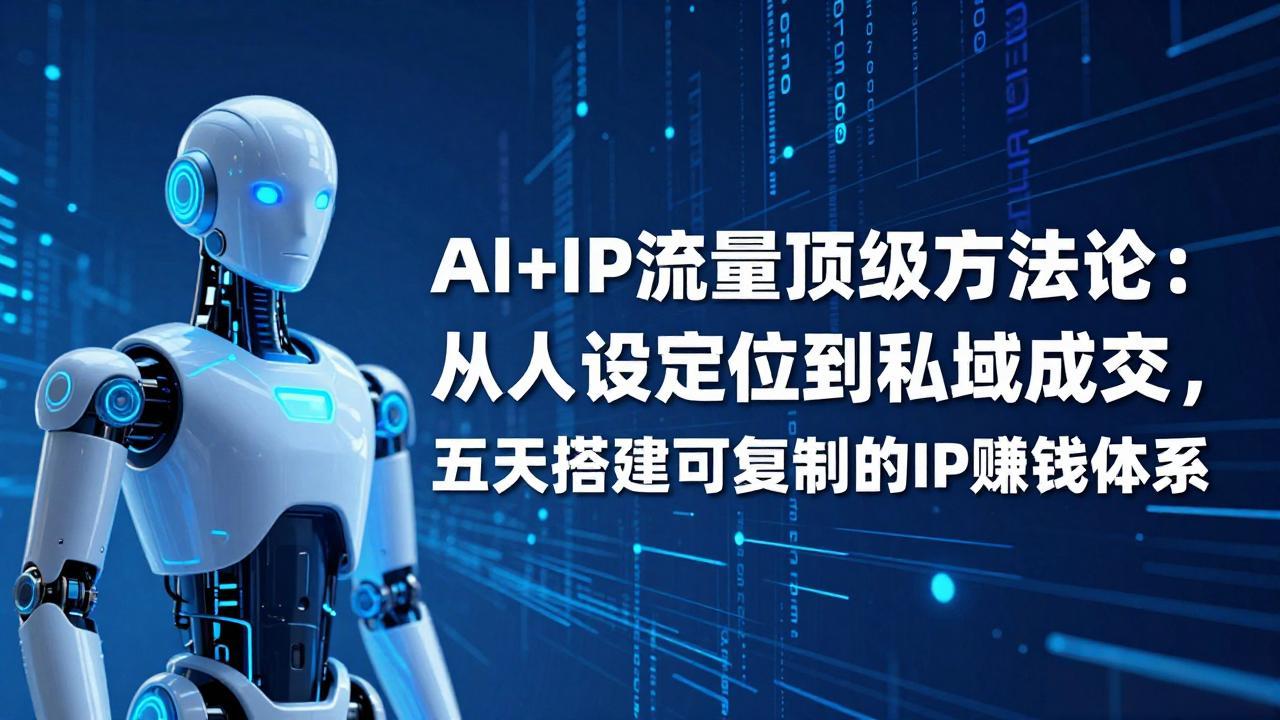 AI+IP顶级方法论：从人设定位到私域成交，五天搭建可复制的IP赚钱体系-独家科技资源网