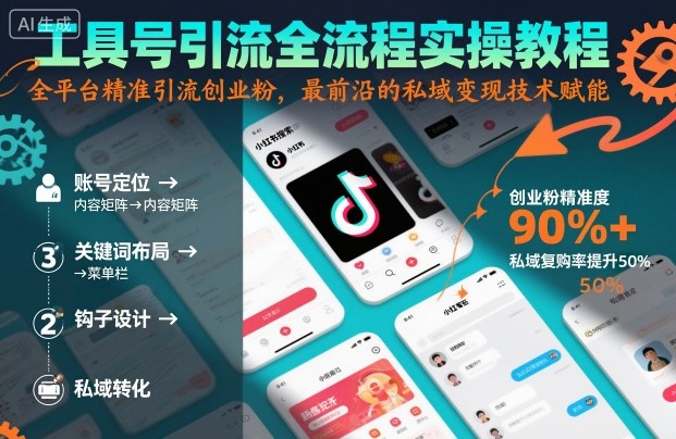 工具号引流全流程保姆级实操教程，全平台精准引流创业粉，最前沿的私域变现技术赋能-独家科技资源网