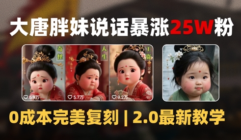 AI大唐胖贵妃说话2.0，40条视频暴涨40w粉，附独家变现攻略-独家科技资源网