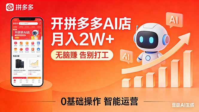 开一家拼多多AI店,月入2W+,无脑赚,告别打工,附SOP手册-独家科技资源网