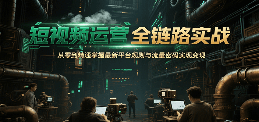 短视频运营全链路实战，从零到精通掌握最新平台规则与流量密码实现变现-独家科技资源网