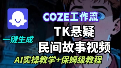 Coze扣子工作流一键生成TK悬疑民间故事视频，AI实操教学+保姆级教程-独家科技资源网