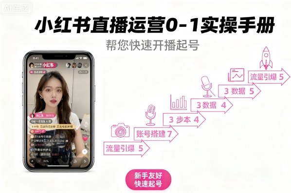 小红书直播运营0-1实操手册，帮您快速开播起号-独家科技资源网