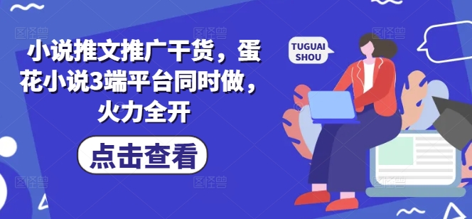 小说推文推广干货，蛋花小说3端平台同时做，火力全开-独家科技资源网