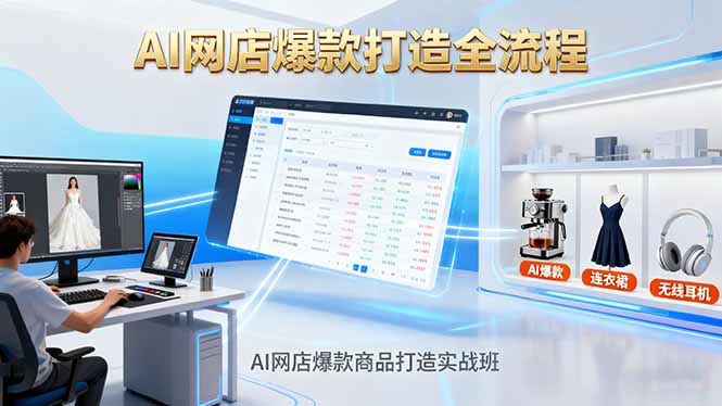 AI网店爆款商品打造实战班：AI技术实现商品图智能处理，快速搭建AI网店-独家科技资源网